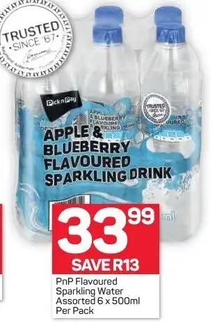PnP Flavoured Sparkling Water Asstd 6x 500ml