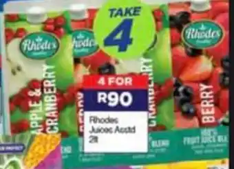 Super Save Rhodes Juices Assorted 4 x 2lt offer