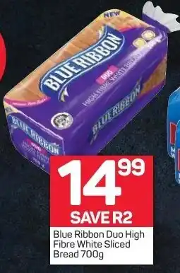 Pick n Pay Liquor Blue Ribbon Dou High Fibre White Sliced Bread 700g offer