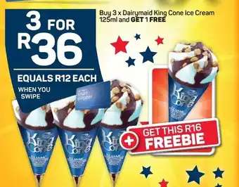 Pick n Pay Liquor Dairymaid King Cone Ice Cream 125ml offer