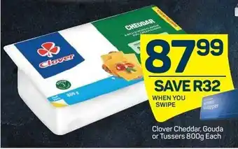 Pick n Pay Liquor Clover Cheddar, Gouda or Tussers 800g offer