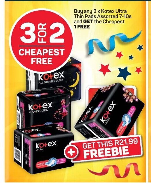 Kotex Ultra Thin Pads Asstd 710s offer at Pick n Pay Liquor