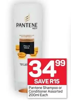 Pick n Pay Liquor Pantene Shampoo or Conditioner Assorted 200ml offer
