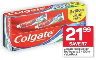 Pick n Pay Liquor Colgate Triple Action Toothpaste 2 x 100ml offer