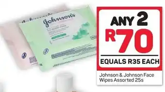 Johnson & Johnson Face Wipes Asstd 25s