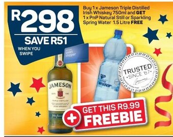 Pick n Pay Liquor Jameson Triple Distilled Irish Whiskey 750ml offer