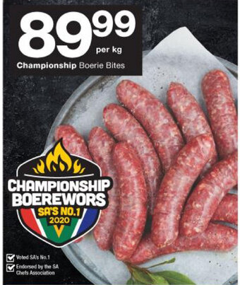 Checkers Championship Boerie Bites offer