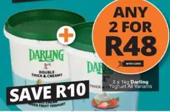 Checkers Darling Yoghurt 2x1kg offer