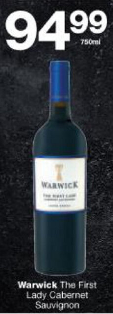 Checkers Warwick The First Lady Cabernet Sauvignon 750ml offer