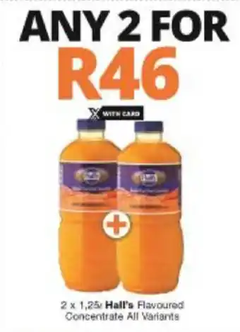Hall's Flavoured Concentrate 2x1,25L