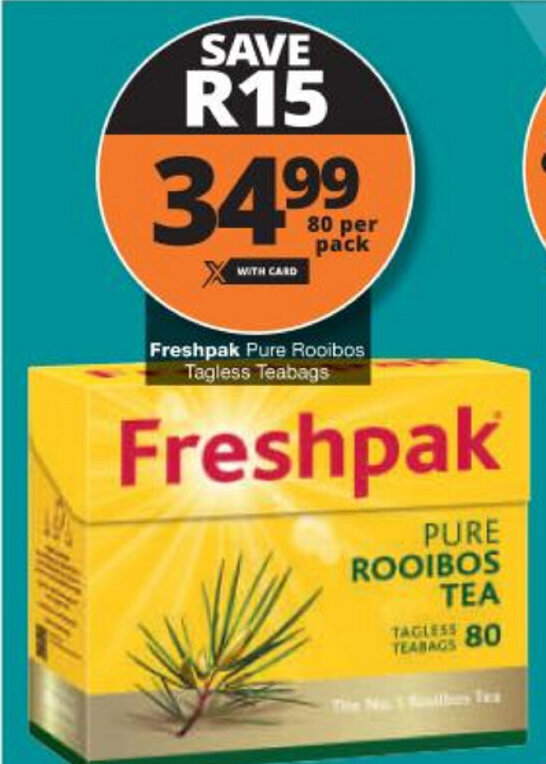 Freshpak® Rooibos Tea | 80 Tagless Teabags | Natural