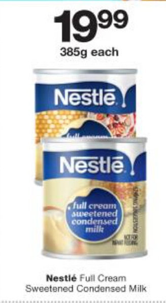 Checkers Nestlé Full Cream Sweetened Condensed Milk 385g offer