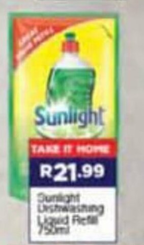 Super Save Sunlight Dishwashing Liquid Refill 750ml offer