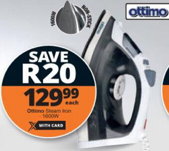 Checkers Ottimo Steam Iron 1600W offer