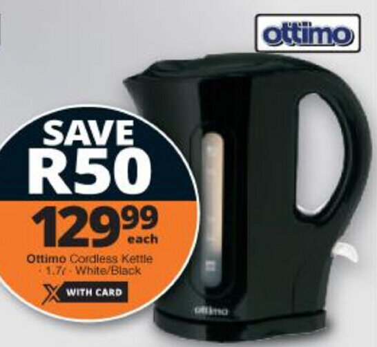 Ottimo Cordless Kettle 1,7L offer at Checkers