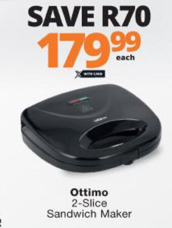 Checkers Ottimo 2-Slice Sandwich Maker offer