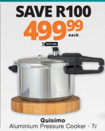 Checkers Quisimo Aluminium Pressure Cooker 7L offer