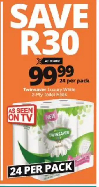 Checkers Twinsaver Luxury White 2-Ply Toilet Rolls offer