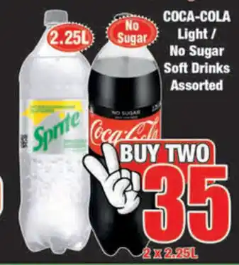 Boxer Coca-Cola Light/ No Sugar Soft Drinks Assorted 2x2,25L offer