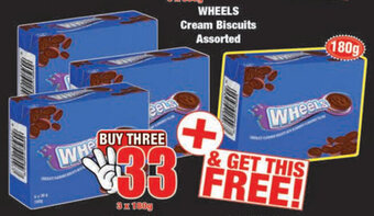 Boxer Wheels Cream Biscuits Assorted 3x180g offer