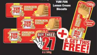 Boxer Yum Fun Lemon Cream Biscuits 3x150g offer