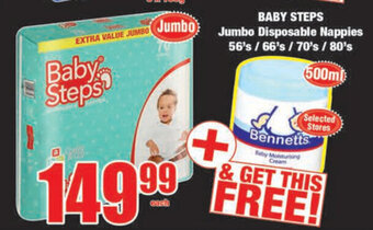 Boxer Baby Steps Jumbo Disposable Nappies 56's/ 66's/ 70's/ 80's offer