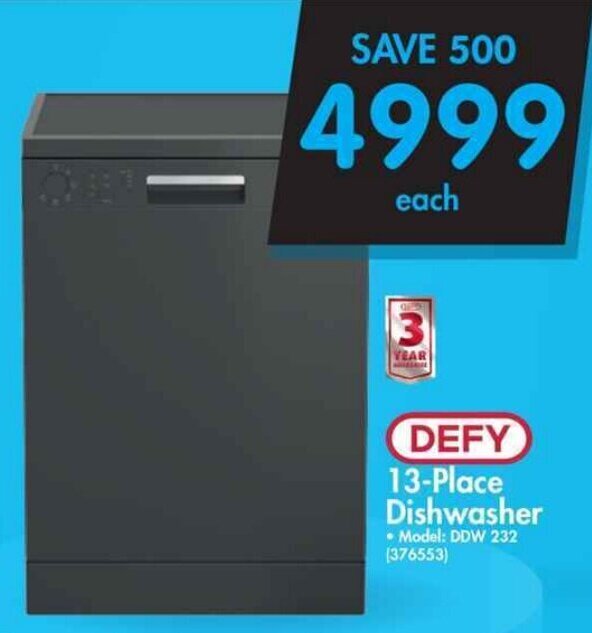 Defy 13Place Dishwasher offer at Makro