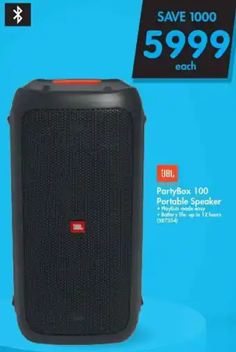 Makro JBL Party Box 100 Portable Speaker offer