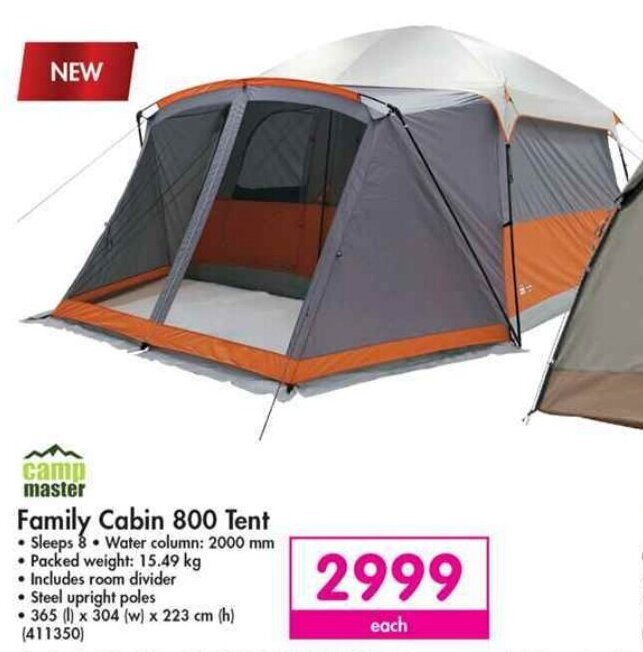 Camp Master Family Cabin 800 Tent offer at Makro