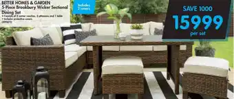 Better Homes & Garden Brookbury Wicker Sectional Dining Set 5-piece