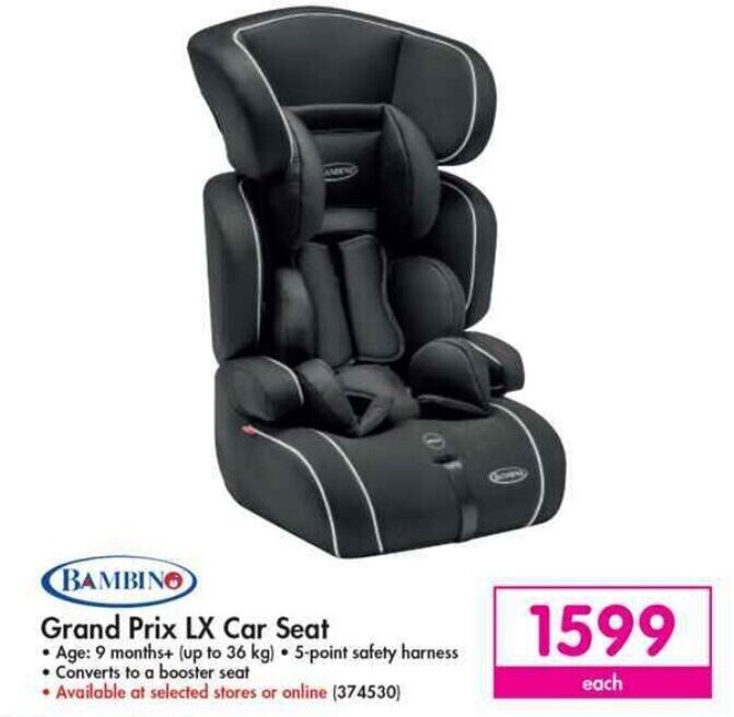 Bambino grand prix car seat Clearance