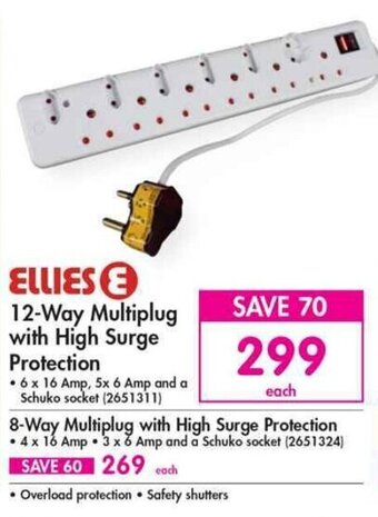 Makro Ellies 12-Way Multiplug with High Surge Protection offer