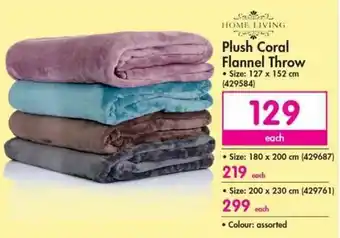 Makro Home Living Plush Coral Flannel throw 127 x 152cm offer