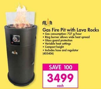 Makro Alva Gas Fire Pit with Lava Rocks offer