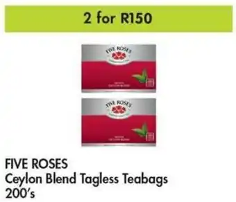 Makro Five Roses Ceylon Blend Tagless Teabags 2 x 200's offer