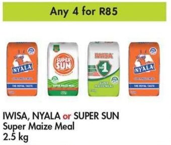 Makro Iwisa Nyala or Super Sun Super Maize Meal 4 x 2.5kg offer
