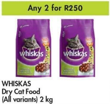 Makro Whiskas Dry Cat Food 2 x 2kg offer