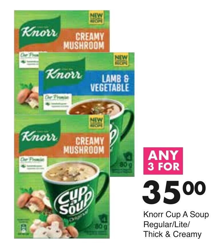 Knorr Cup a Soup Regular/Lite/Thick & Creamy 3's offer at Save Hyper