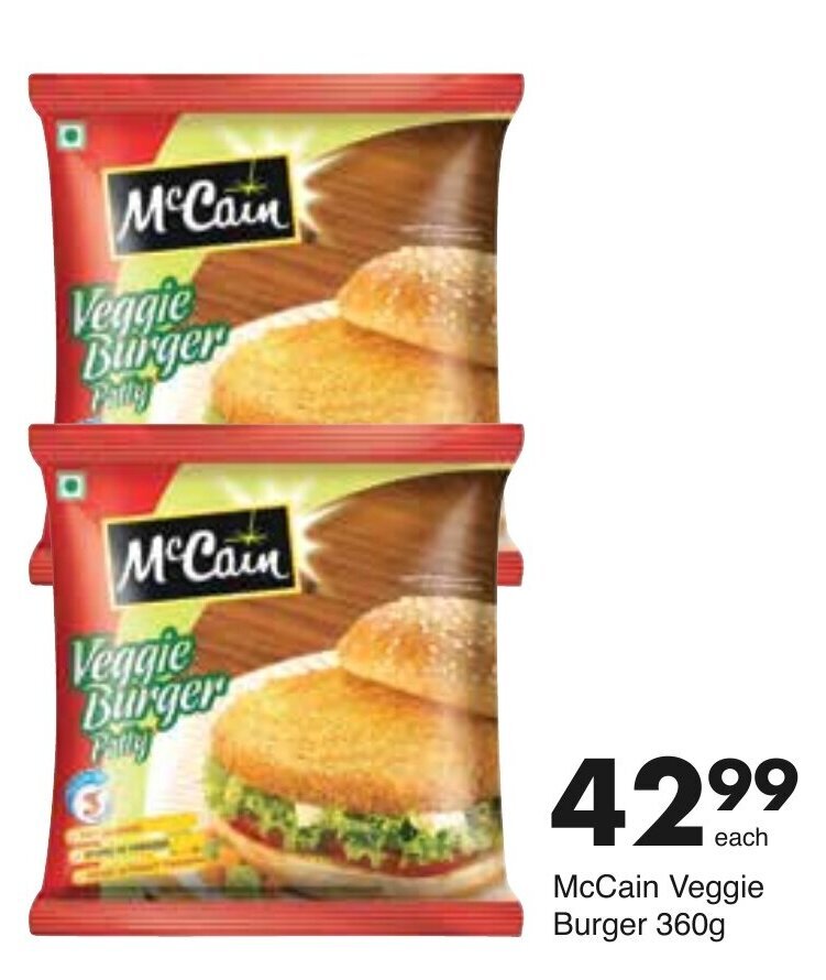McCain Veggie Burger Patty 360g offer at Save Hyper