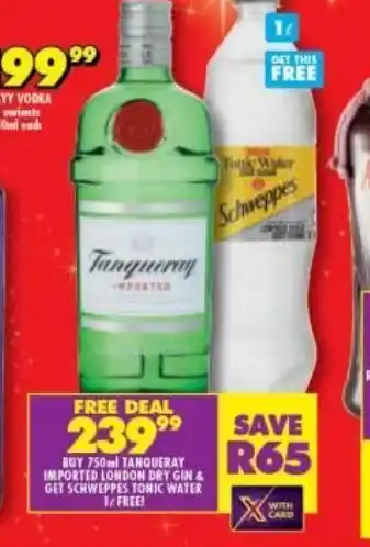 Shoprite Tanqueray gin offer
