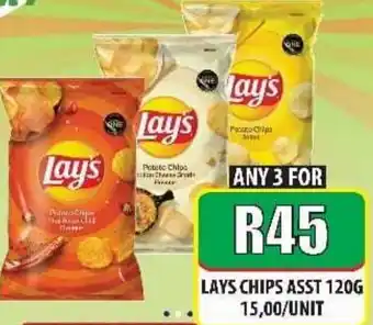 1UP Lays Chips Asst 120g offer