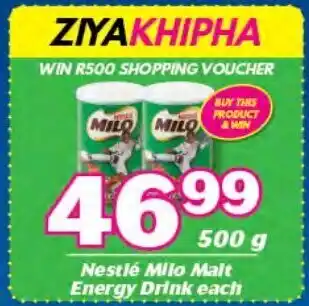 Cambridge Food Nestlé Milo Malt Energy Drink 500g offer