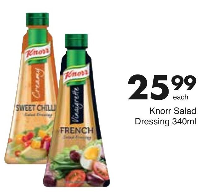Knorr Sweet Chilli/French Salad Dressing 340ml offer at Save Hyper