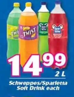 Schweppes /Sparletta Soft Drink 2L