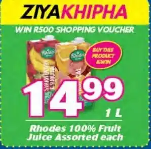 Cambridge Food Rhodes 100% Fruit Juice Asstd 1L offer
