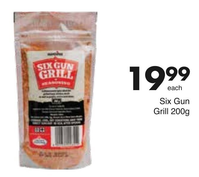 six Gun Grill Seasoning 200g offer at Save Hyper