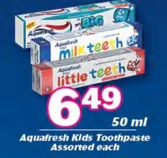 Aquafresh Kids Toothpaste Asstd 50ml