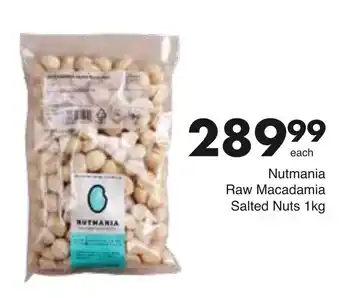 Save Hyper Nutmania Raw Macadamia Salted Nuts 1kg offer