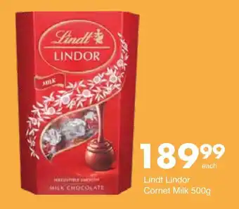 Save Hyper Lindt Lindor Milk Chocolate 500g offer
