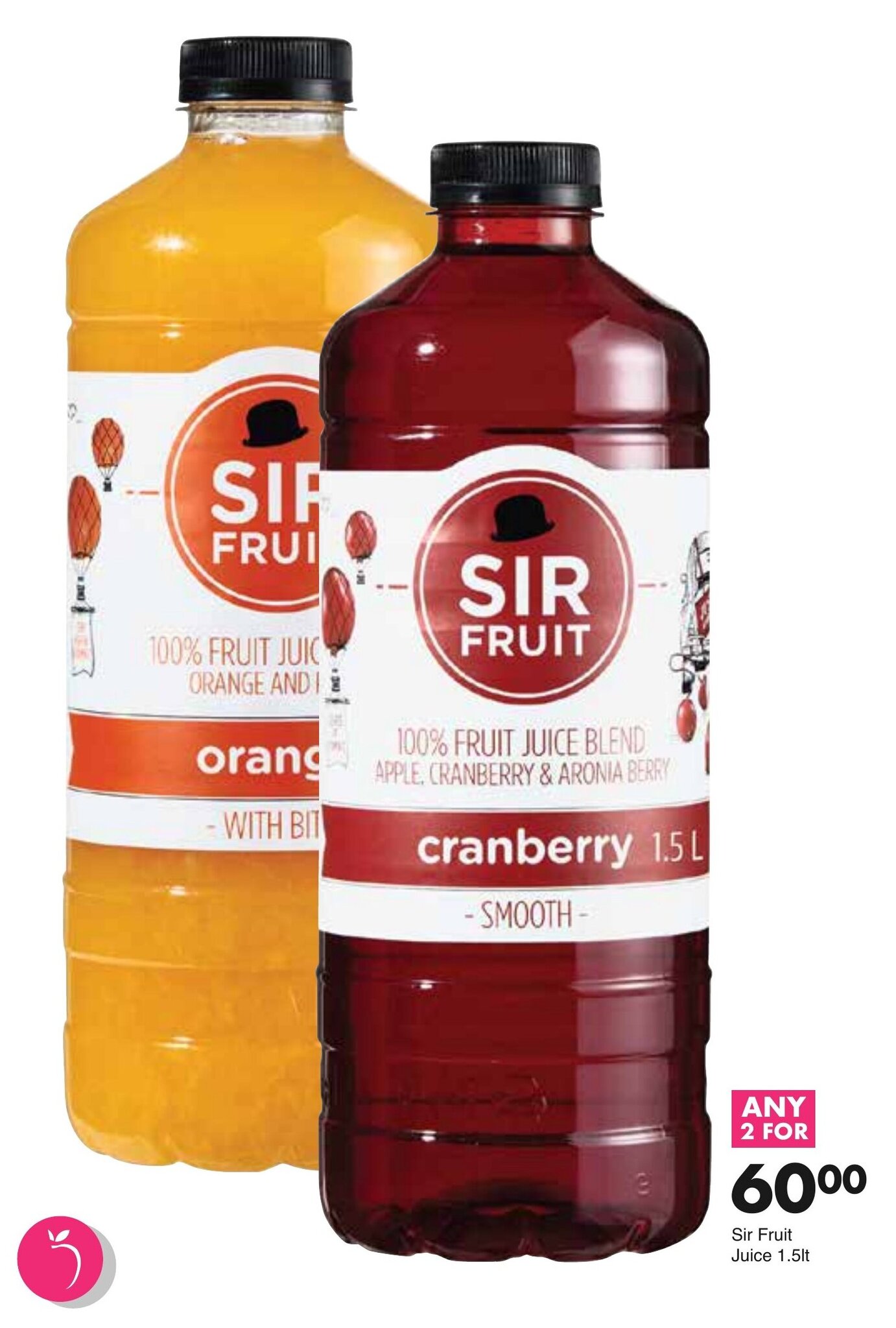 SIR Fruit Juice 2 x 1.5lt offer at Save Hyper